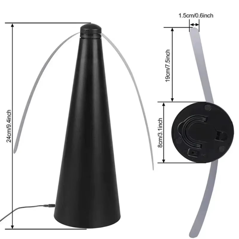 Electric Insect Repellent Fan: Usb/Battery Powered Tabletop Fly Killer for Kitchen Outdoor Food Safety Device